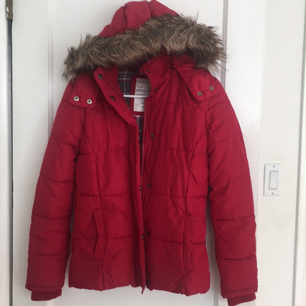 Red winter coat